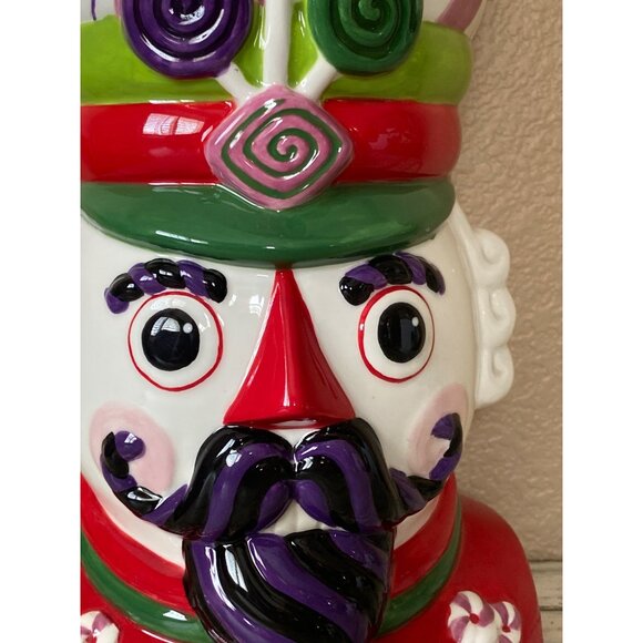One Hundred 80 Degrees Nutcracker Cookie Jar Christmas Ceramic Candy Soldier - Picture 6 of 12